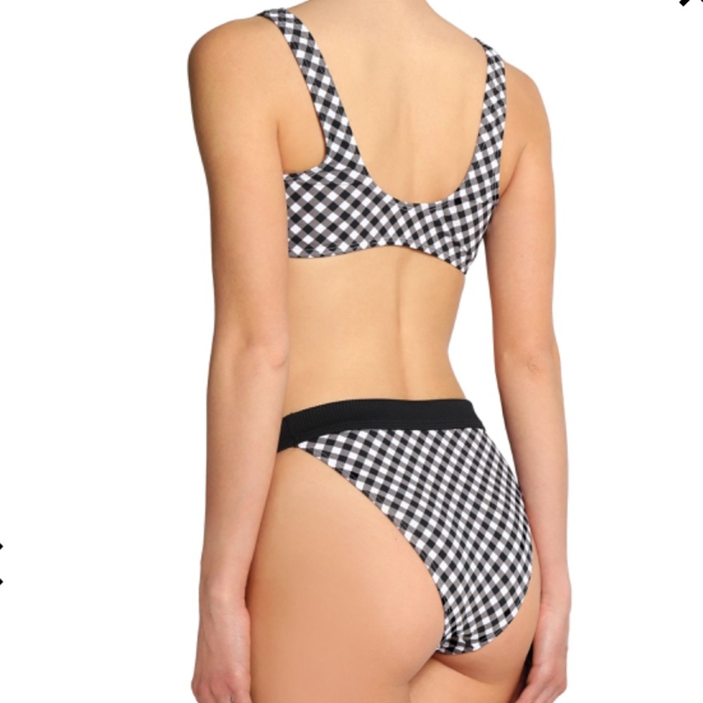 TART Riley zip-detailed paneled gingham bikini - Picture 2 of 5